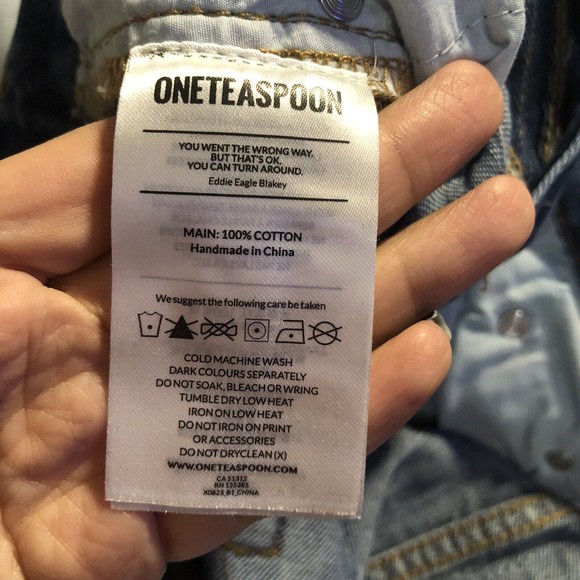 One Teaspoon Awesome Baggies distressed slouchy Jeans Montana Blue Size 27 - Picture 6 of 9